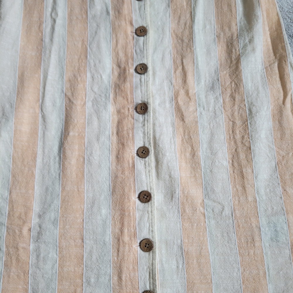 NWOT Rip Curl Havana Striped Linen Blend Mini Button-Down Sundress Relax… - Picture 4 of 10